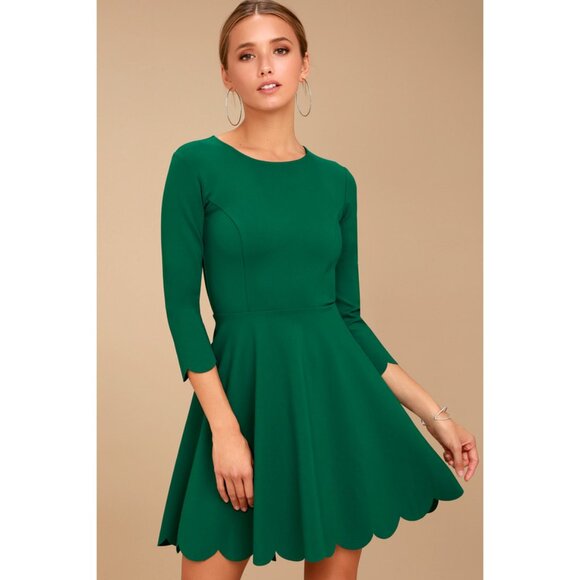 NWT Lulus Womens Size Medium Green Cumulonimbus Clouds Skater Mini Dress NEW - Picture 2 of 5